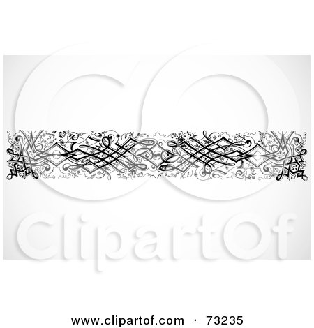 Royalty-Free (RF) Clipart Illustration of a Black And White Intricate Border Design Element - Version 1 by BestVector
