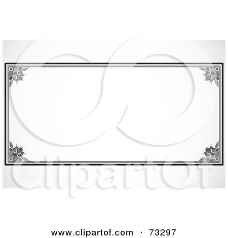 Royalty-Free (RF) Clipart Illustration of a Black And White Border Frame With Text Space - Version 8 by BestVector