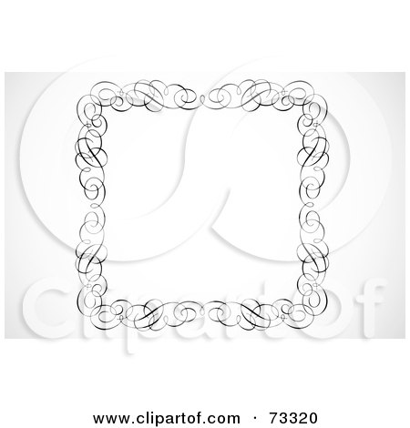 Royalty-Free (RF) Clipart Illustration of a Black And White Swirly Border - Version 2 by BestVector