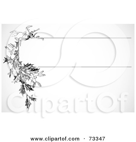 Royalty-Free (RF) Clipart Illustration of a Black And White Blank Text Box Border - Version 8 by BestVector