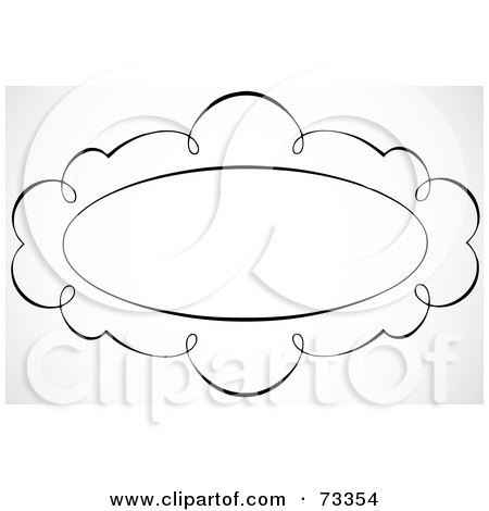 Royalty-Free (RF) Clipart Illustration of a Black And White Blank Swirly Text Box Or Frame - Version 13 by BestVector