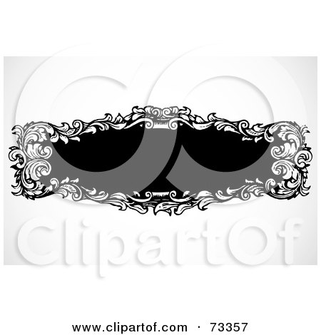 Royalty-Free (RF) Clipart Illustration of a Black And White Blank Text Box Border - Version 11 by BestVector