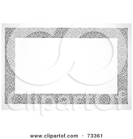 Royalty-Free (RF) Clipart Illustration of a Black And White Mosaic Border Frame by BestVector