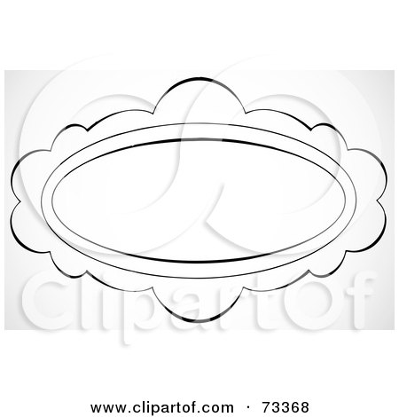 Royalty-Free (RF) Clipart Illustration of a Black And White Blank Swirly Text Box Or Frame - Version 10 by BestVector