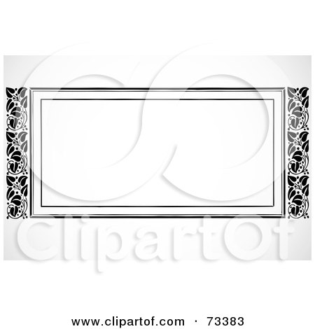 Royalty-Free (RF) Clipart Illustration of a Black And White Border Frame With Text Space - Version 13 by BestVector