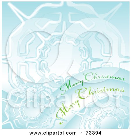 Royalty-Free (RF) Clipart Illustration of an Icy Snowflake Merry Christmas Greeting by kaycee