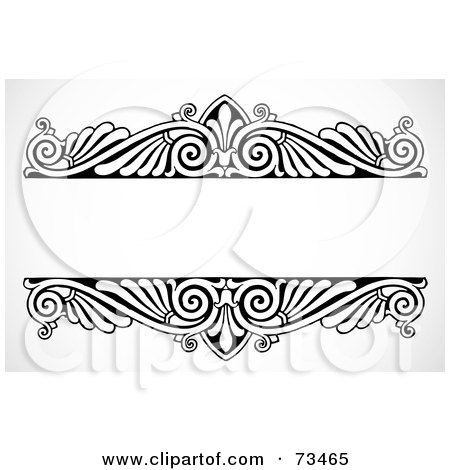 Royalty-Free (RF) Clipart Illustration of a Black And White Blank Text Box Border - Version 5 by BestVector