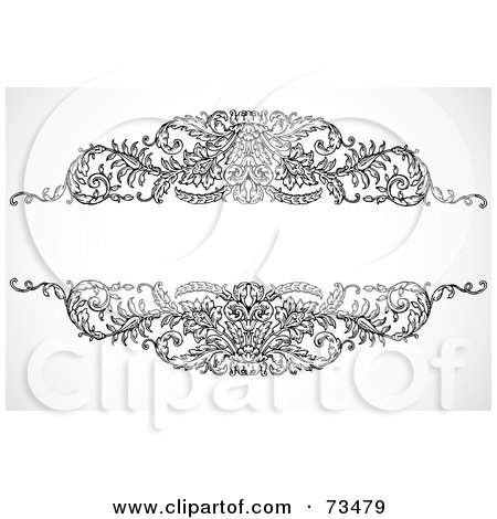 Royalty-Free (RF) Clipart Illustration of a Black And White Blank Text Box Border - Version 22 by BestVector