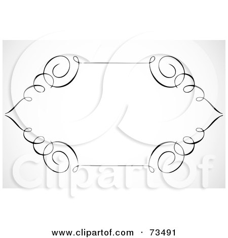 Royalty-Free (RF) Clipart Illustration of a Black And White Swirly Border - Version 4 by BestVector