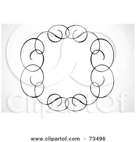 Royalty-Free (RF) Clipart Illustration of a Black And White Swirly Border - Version 5 by BestVector
