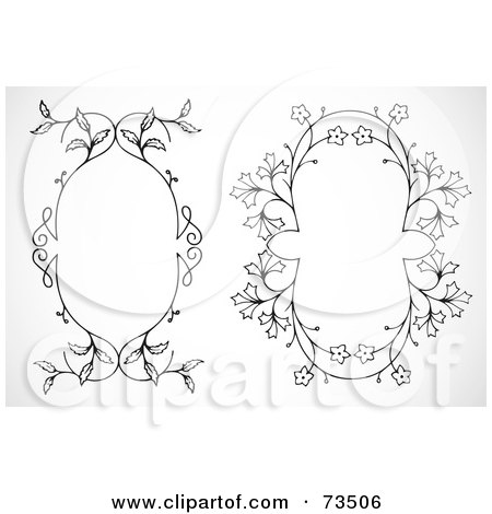 Royalty-Free (RF) Clipart Illustration of a Digital Collage Of Black And White Oval Text Boxes - Version 1 by BestVector