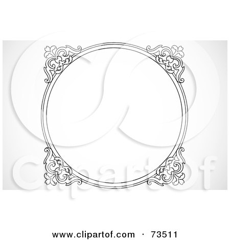 Royalty-Free (RF) Clipart Illustration of a Black And White Blank Text Box Border - Version 23 by BestVector