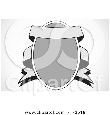 Royalty-Free (RF) Clipart Illustration of a Black And White Oval Frame With A Banner by BestVector