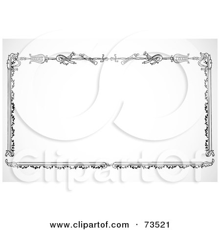 Royalty-Free (RF) Clipart Illustration of a Black And White Sword Border Frame by BestVector