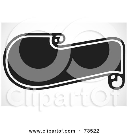 Royalty-Free (RF) Clipart Illustration of a Black And White Blank Banner Design Element - Version 6 by BestVector