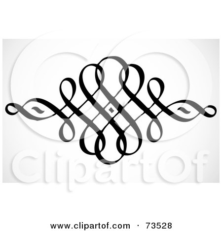 Royalty-Free (RF) Clipart Illustration of a Black And White Intricate Swirl Design Element by BestVector