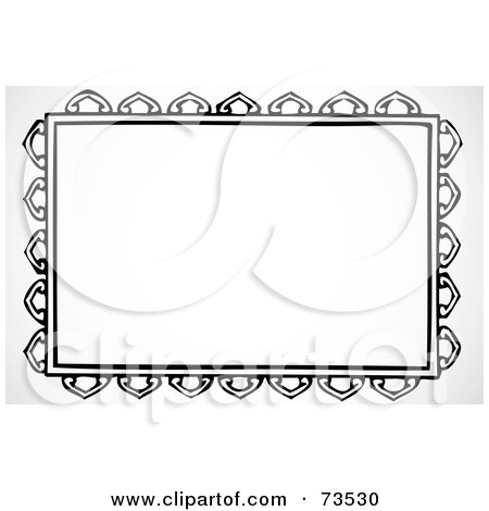 Royalty-Free (RF) Clipart Illustration of a Black And White Border Frame With Text Space - Version 16 by BestVector