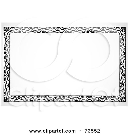 Royalty-Free (RF) Clipart Illustration of a Black And White Swirly Border - Version 10 by BestVector