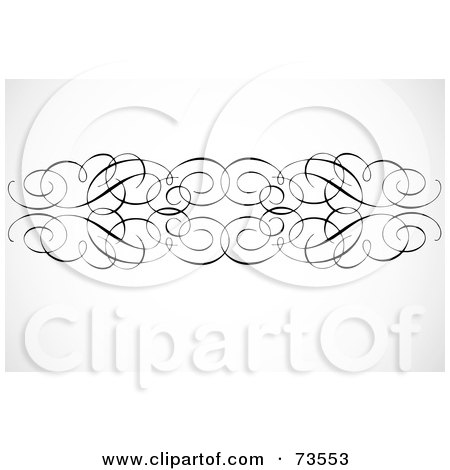 Royalty-Free (RF) Clipart Illustration of a Black And White Elegant Swirly Border Design Element by BestVector