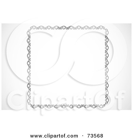 Royalty-Free (RF) Clipart Illustration of a Black And White Swirly Border - Version 7 by BestVector