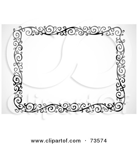 Royalty-Free (RF) Clipart Illustration of a Black And White Swirly Border - Version 9 by BestVector