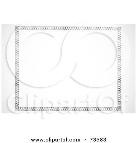 Royalty-Free (RF) Clipart Illustration of a Black And White Border Frame With Text Space - Version 17 by BestVector