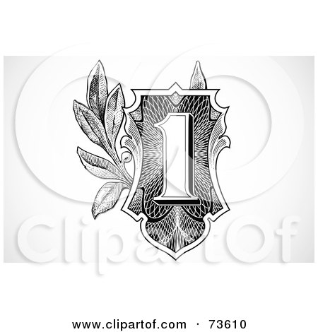 Royalty-Free (RF) Clipart Illustration of a Black And White One Banknote Element by BestVector