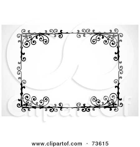 Royalty-Free (RF) Clipart Illustration of a Black And White Swirly Border - Version 6 by BestVector