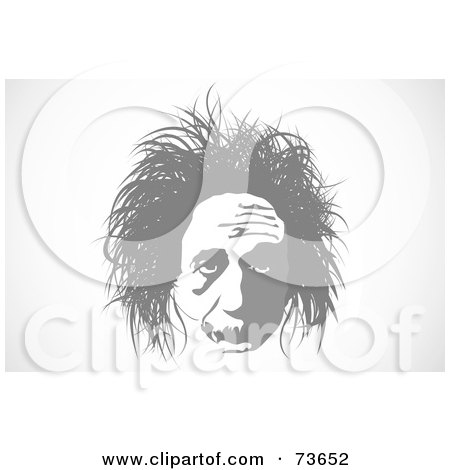 Royalty-Free (RF) Clipart Illustration of a Albert Einstein's Face In Gray by BestVector