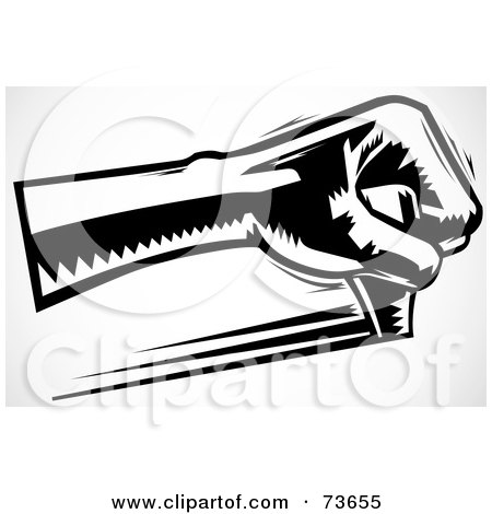 Royalty-Free (RF) Clipart Illustration of a Black And White Hand Shifting A Manual Car by BestVector