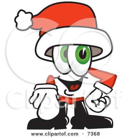 Clipart Picture of a Santa Claus Mascot Cartoon Character Pointing at the Viewer by Mascot Junction