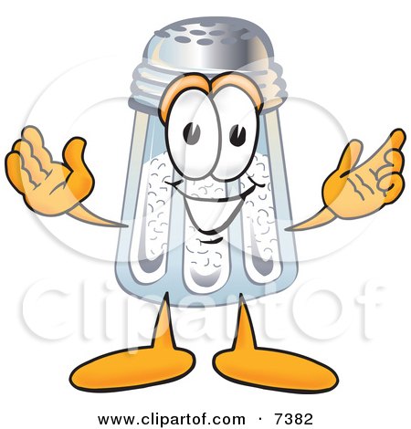 Clipart Picture of a Salt Shaker Mascot Cartoon Character With Welcoming Open Arms by Mascot Junction