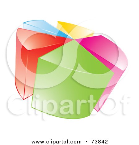 Royalty-Free (RF) Clipart Illustration of a 3d Vibrant Colorful Pie Chart Over White by MilsiArt