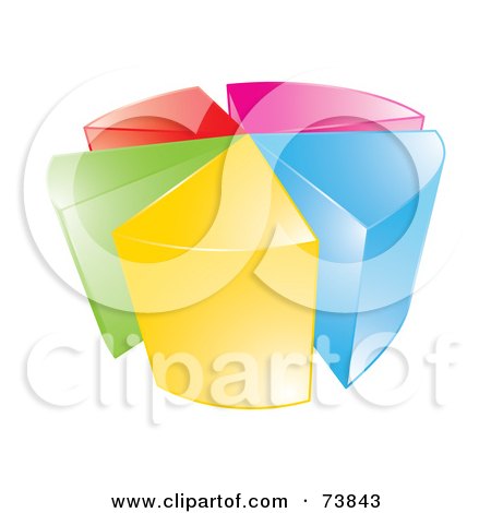 Royalty-Free (RF) Clipart Illustration of a 3d Vibrant Pie Chart Over White by MilsiArt