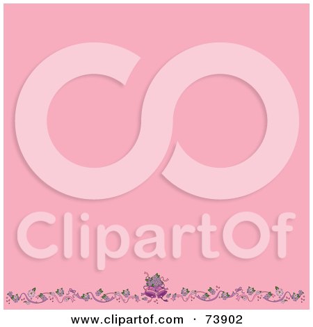 Royalty-Free (RF) Clipart Illustration of a Pink Background With A Wedding Bells Border by Pams Clipart
