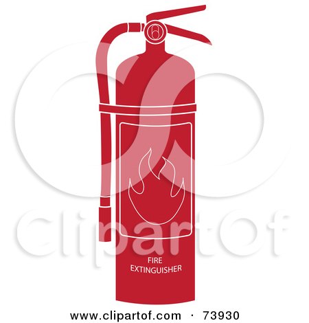 Royalty-Free (RF) Clipart Illustration of a Red And White Fire Extinguisher by Pams Clipart