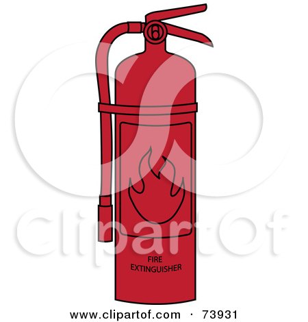 Royalty-Free (RF) Clipart Illustration of a Red And Black Fire Extinguisher by Pams Clipart