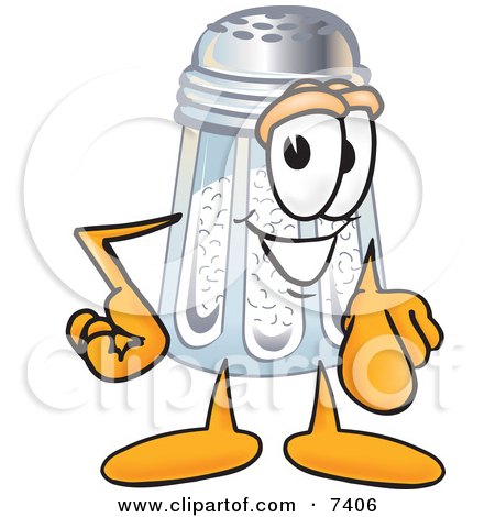 Clipart Picture of a Salt Shaker Mascot Cartoon Character Pointing at the Viewer by Mascot Junction