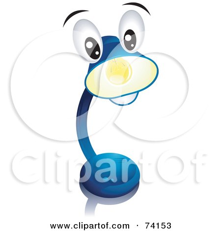 Royalty-Free (RF) Clipart Illustration of a Cute Blue Desk Lamp Character Shining by BNP Design Studio