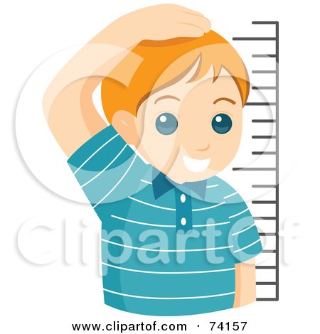 Royalty-Free (RF) Clipart Illustration of a Proud Little Boy Measuring His Height by BNP Design Studio