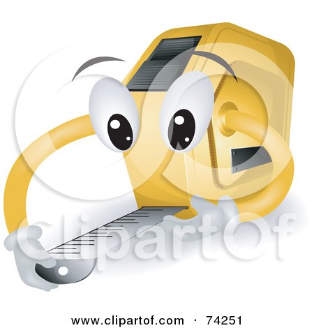 Royalty-Free (RF) Clipart Illustration of a Tape Measure Character Measuring by BNP Design Studio