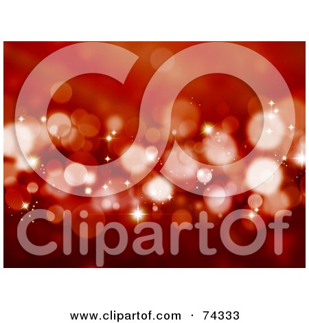 Royalty-Free (RF) Clipart Illustration of a Red Christmas Background Of Sparkly Lights by KJ Pargeter
