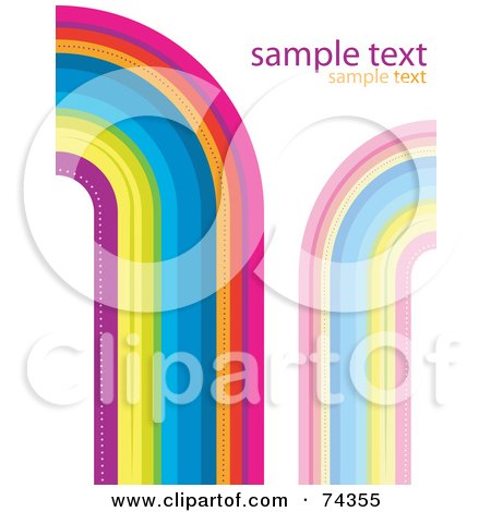 Royalty-Free (RF) Clipart Illustration of Two Rainbow Curves With Sample Text On White by BNP Design Studio