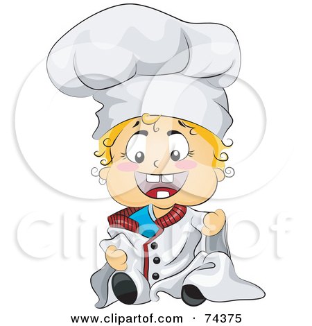 Royalty-Free (RF) Clipart Illustration of a Blond Baby Chef in Uniform by BNP Design Studio