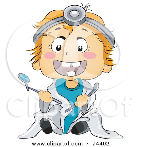 Royalty-Free (RF) Clipart Illustration of a Blond Baby Doctor in Uniform by BNP Design Studio