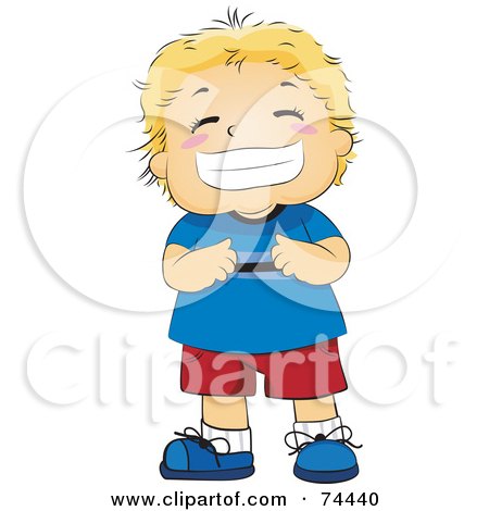 Royalty-Free (RF) Clipart Illustration of a Blond Little Boy Grinning by BNP Design Studio
