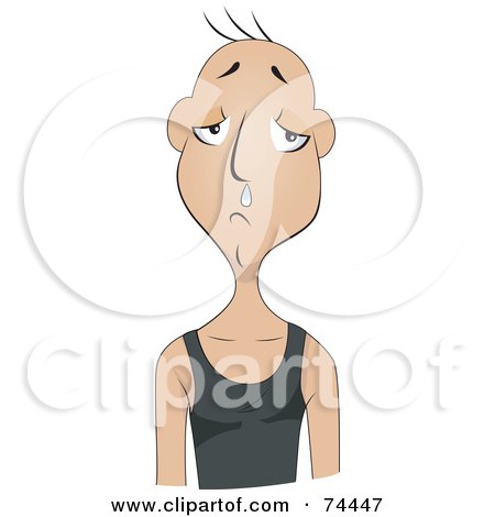 Royalty-Free (RF) Clipart Illustration of a Sick Man With Snot Running From His Nose by BNP Design Studio