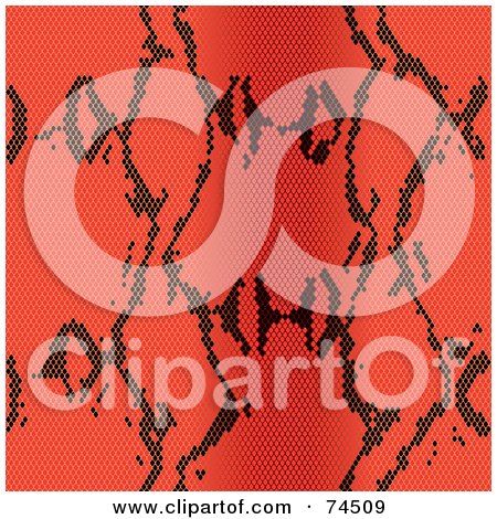 Royalty-Free (RF) Clipart Illustration of a Red Python Snake Skin Pattern Background by Monica