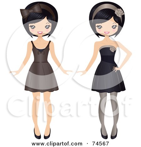 Royalty-Free (RF) Clipart Illustration of a Digital Collage Of A Teenage Asian Girl In Different Dresses by Melisende Vector