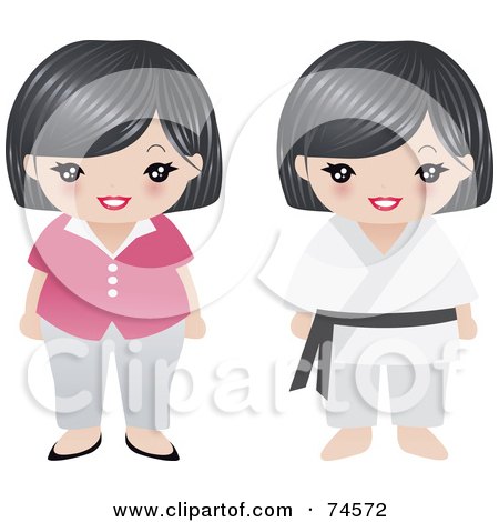 Royalty-Free (RF) Clipart Illustration of a Digital Collage Of A Senior Asian Woman by Melisende Vector